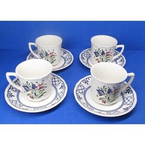 Johnson Brothers Provincial Set Of 4 Cups And 4 Saucers VGC No Issues